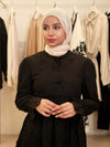 Black crochet mini dress