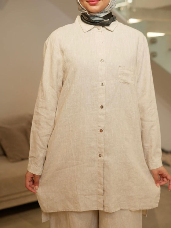 Beige linen set