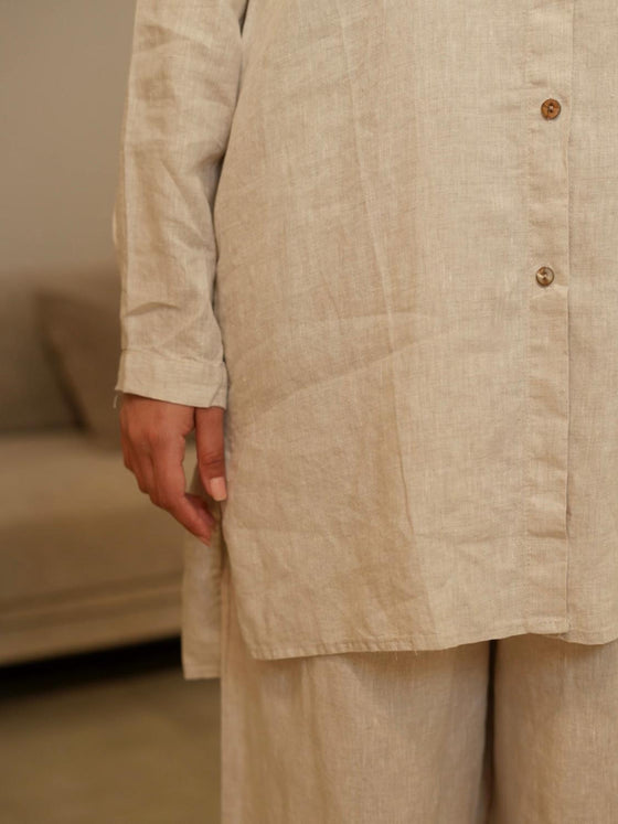 Beige linen set