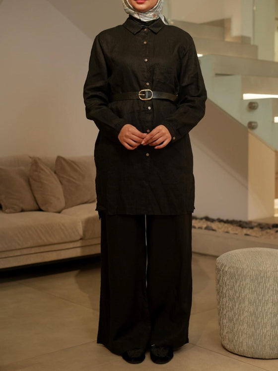 Black linen set