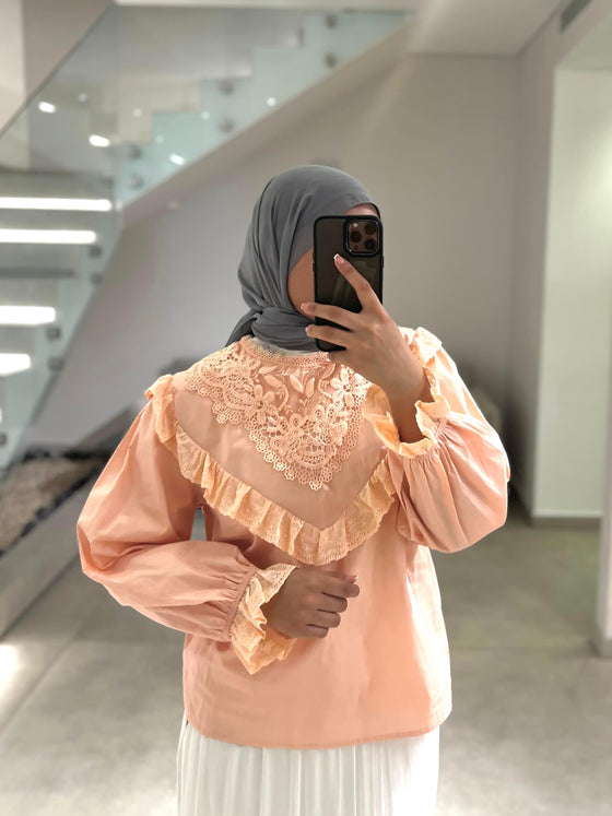 Dentelle salmon shirt