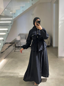  Black skirt set with ribbon