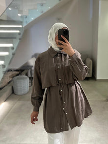  Mocha ribbon shirt