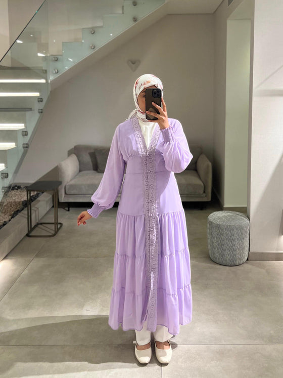Purple maxi chiffon dress