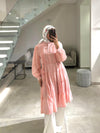 Pink chiffon mini dress