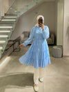 Baby blue chiffon mini dress