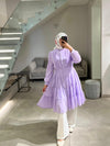 purple chiffon mini dress