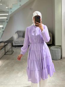  purple chiffon mini dress