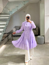 purple chiffon mini dress
