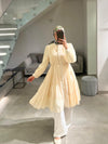 Beige chiffon mini dress