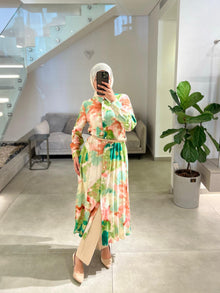 Italian printed green shirt dress