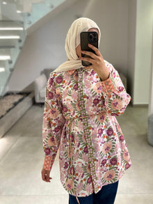  purple printed shirt