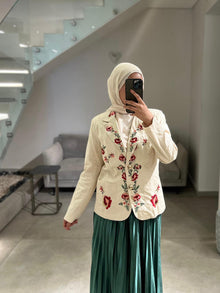  Serpil Beige embroidered blazer