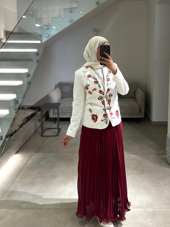Serpil White embroidered blazer