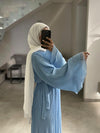 italian baby blue pleated dress