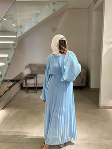  italian baby blue pleated dress