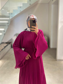 italian fuschia  pleated dress