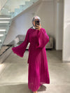 italian fuschia  pleated dress