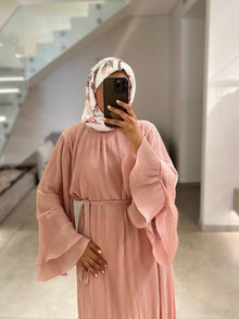  italian pink pleated dress