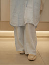 Italy linen sleeveless baby blue set