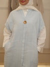 Italy linen sleeveless baby blue set