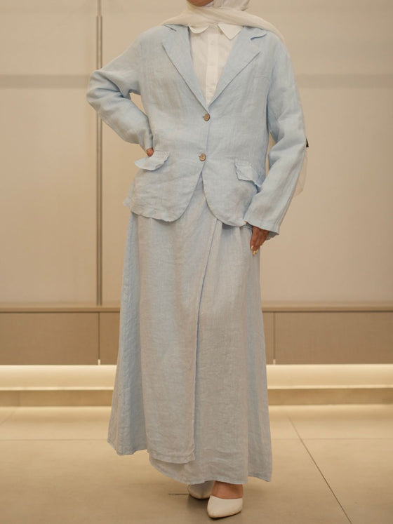 italian baby blue blazer set