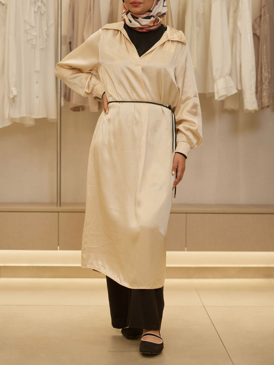 italian gold shirt dress