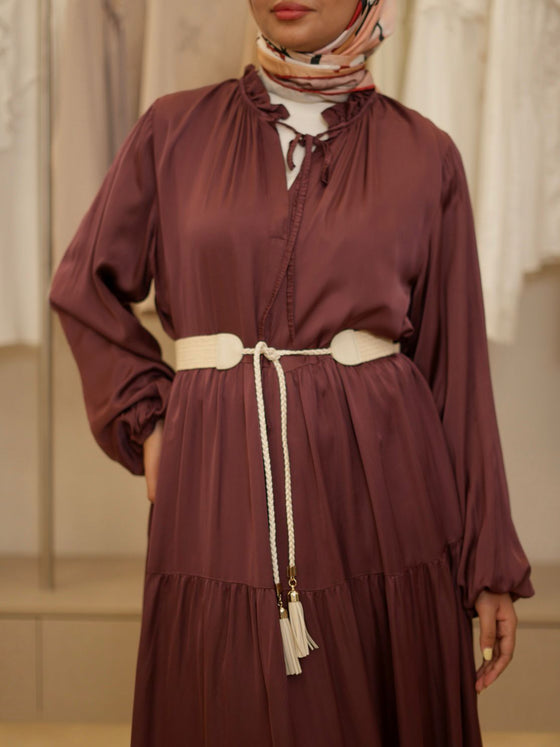 italian silk burgundy dress