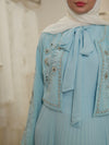 blue evening dress set