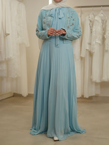  blue evening dress set