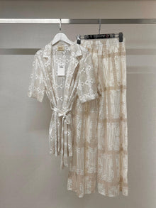  Italian dentelle beige set