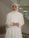 white chiffon evening dress