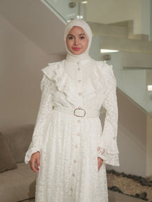  Dentelle white evening dress