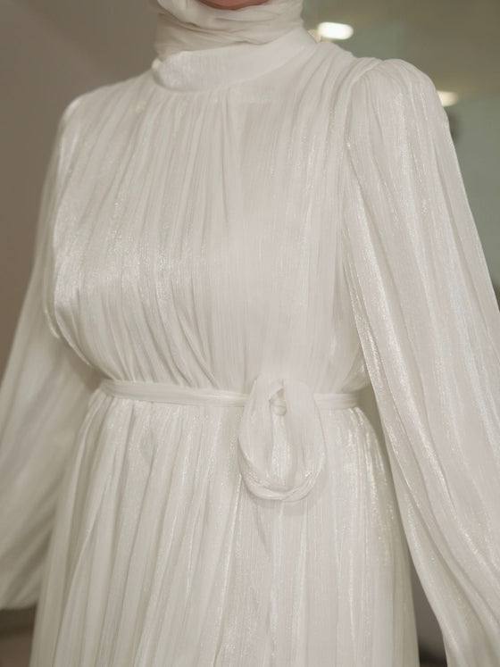 White maxi evening dress