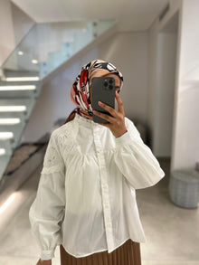  white crochet shirt