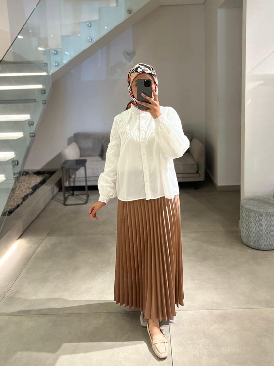 white crochet shirt