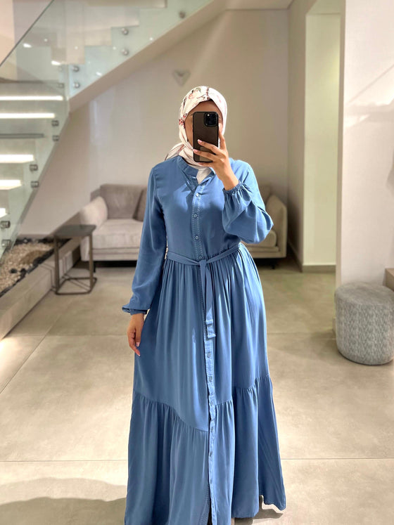 Cotton blue dress