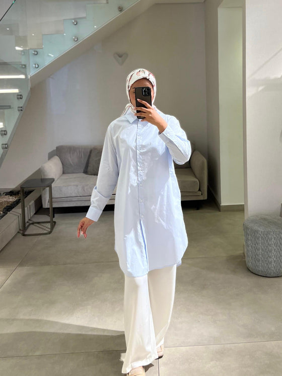 baby blue poplin italian shirt
