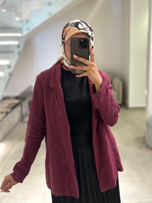  italian linen bordeaux cardigan