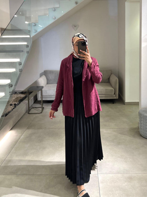italian linen bordeaux cardigan