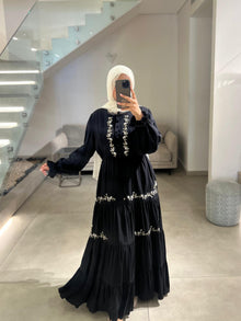  Embroidered black dress