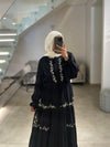Embroidered black dress