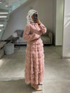 Pink ruffled skirt