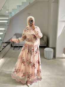  Pink skirt evening set