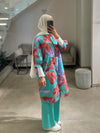 Aqua printed floral Italian set