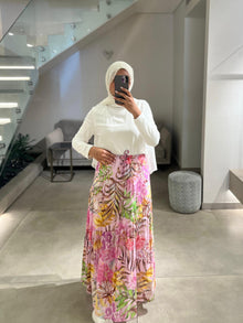  cotton Italian printed floral skirt