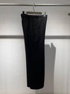 Black crepe wide pants