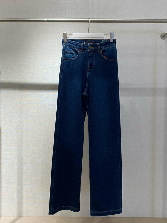 dark wide denim pants