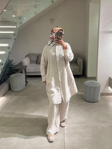  Beige italian  linen  set
