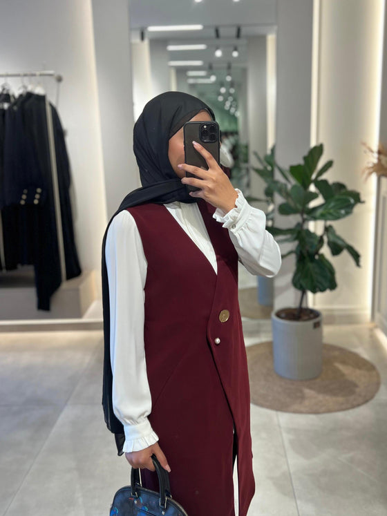 Serpil bordeaux vest FW26
